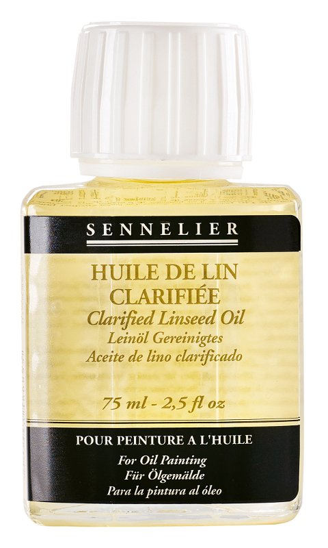 Oliemedium Sennelier 75 ml - Clarified Linseed Oil - Medium til oliemaling, Malermedium, Fernis og kunstner medier til kunstmaling