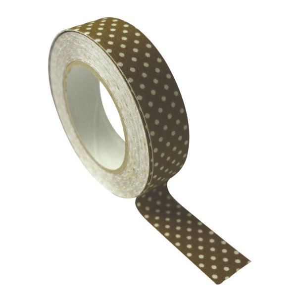 Tygtejp med prickar beige 15 mm x 5 m Tygtejp med prickar beige 15 mm x 5 m
