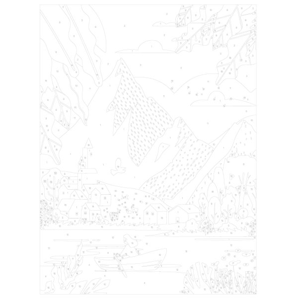 M�la efter nummer 30 x 40 cm - Alpmotiv