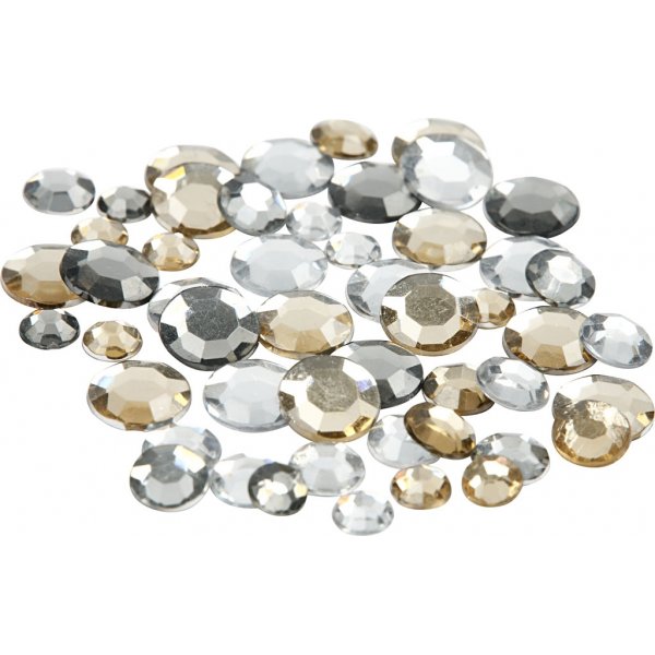 Rhinestones - gyllen olja - Runda - 6+9+12 mm - 360 st Rhinestones - gyllen olja - Runda - 6+9+12 mm - 360 st