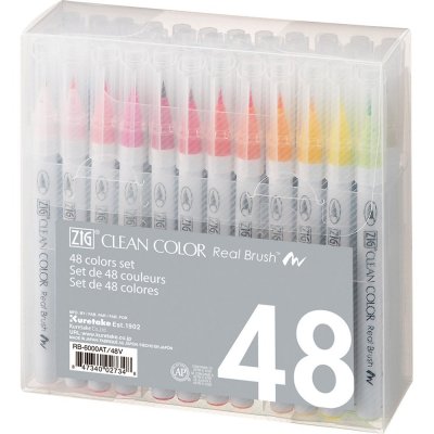 Penselpenne ZIG Clean Color Real Brush - 48-pak