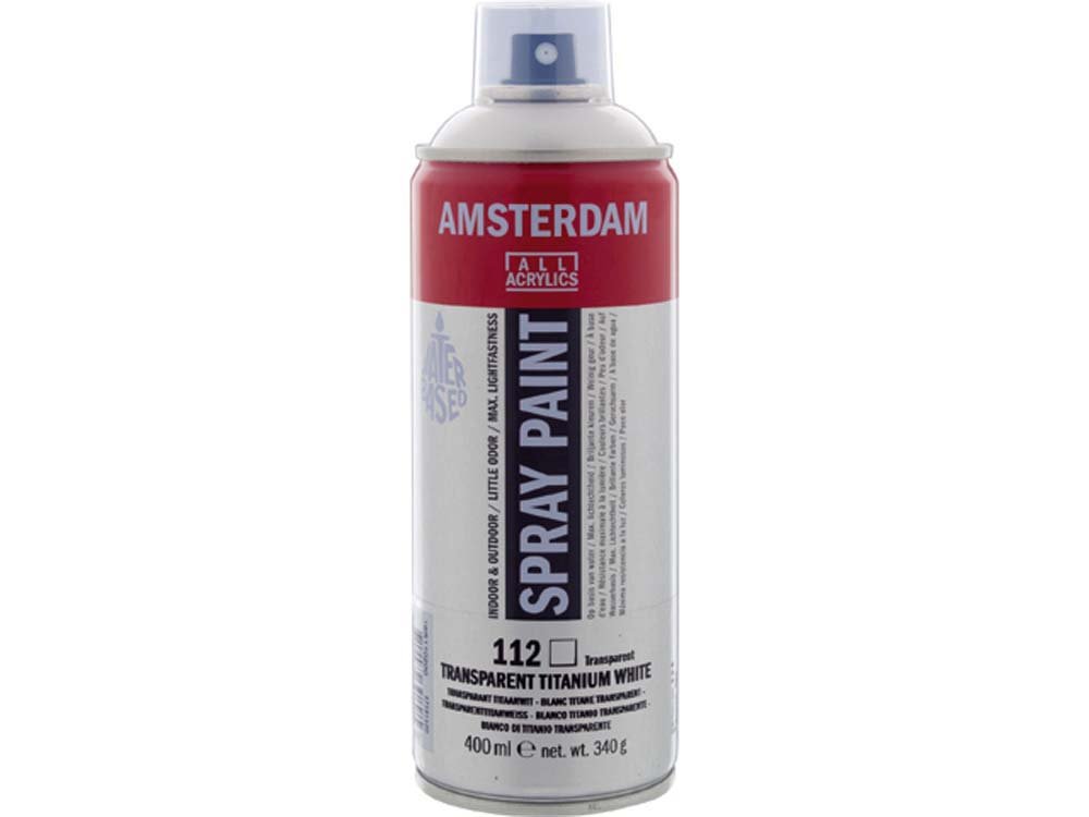 Amsterdam Spray 400 ml - Transparent Titanium White - Spraydåser, Spraymaling, Hobbyfarve