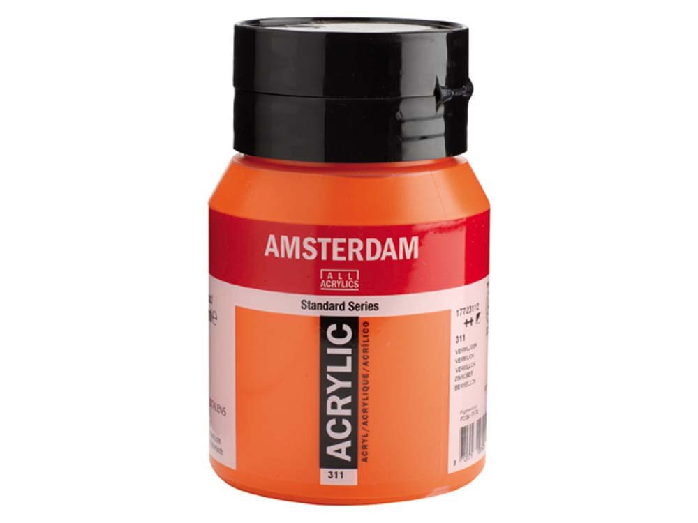 Amsterdam Akrylmaling 500 ml - Vermillion - Akrylfarver, Kunstnerfarver