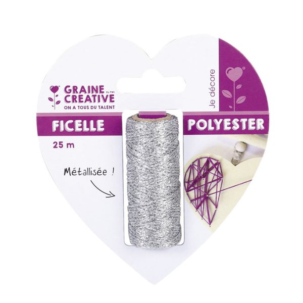 Rulle med silverfärgad polyestertråd 25 m Rulle med silverfärgad polyestertråd 25 m