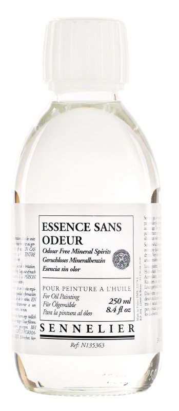 Oliemedium Sennelier 250 ml - Odour Free Mineral Spirits - Medium til oliemaling, Malermedium, Fernis og kunstner medier til kunstmaling