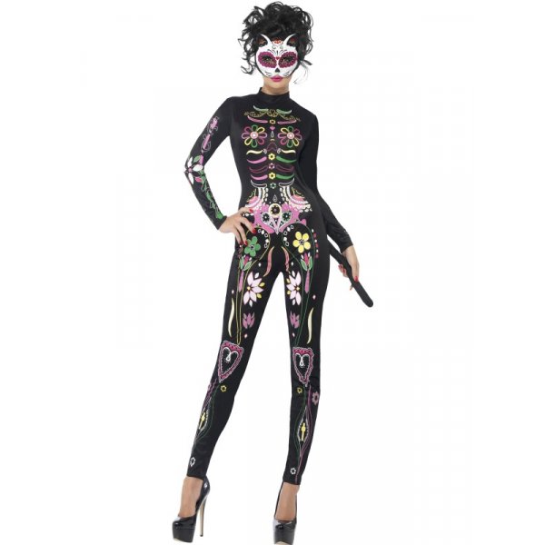 Sockerskalle katt maskeraddrkt - X-Small