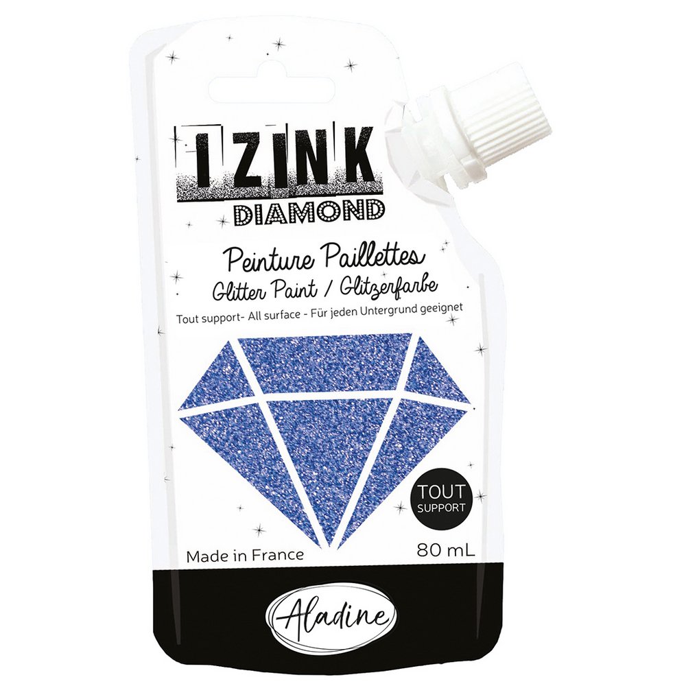 Glitterfarve Diamond 80 ml - Blå - Glitterfarver, Effekt- & strukturfarver, Hobbyfarve