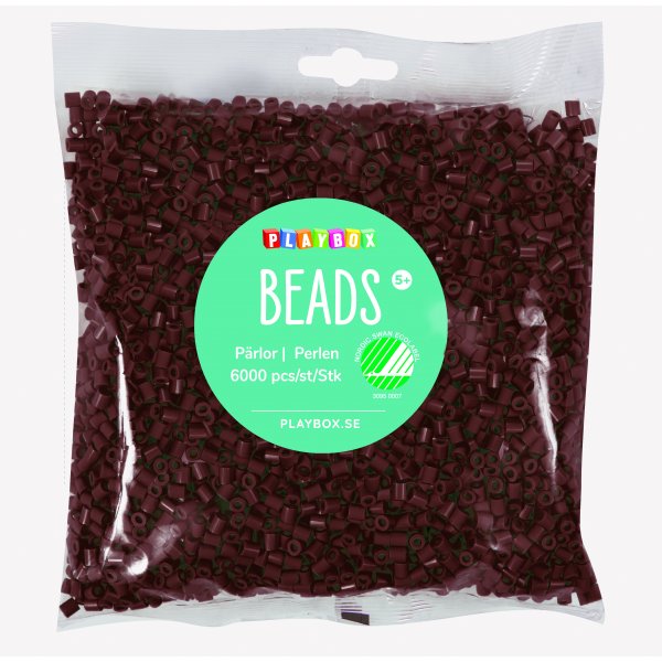 Perler 6000 stk. brun