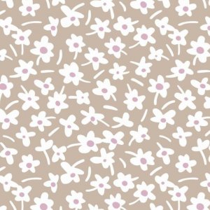 F�rdiglavet voksdug Happy days mocca 140 x 220 cm