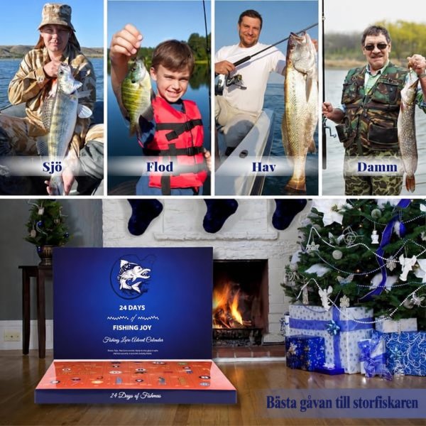 Fiskekalender 2026 - Adventskalender med 24 Fiskedrag & Fiskebeten Fiskekalender 2026 - Adventskalender med 24 Fiskedrag & Fiskebeten