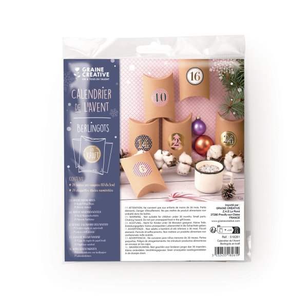 Adventskalender - 24 askar i kraftpapper Adventskalender - 24 askar i kraftpapper
