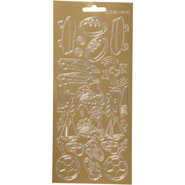 Sportklistermærker 10x23 cm Guld - 1 ark Sportklistermærker 10x23 cm Guld - 1 ark