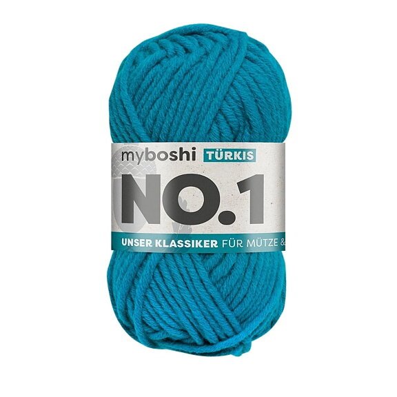Myboshi No.1 - 50 g - Turkis - Myboshi garn, Garn, Strikke, hækle, knytte og væve