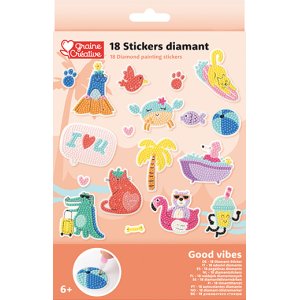 Diamond painting stickers för barn - djur, 18 st Diamond painting stickers för barn - djur, 18 st