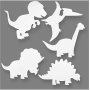 TeACH Me pappfigurer - Dinosaurer - hvite - 16 stk TeACH Me pappfigurer - Dinosaurer - hvite - 16 stk