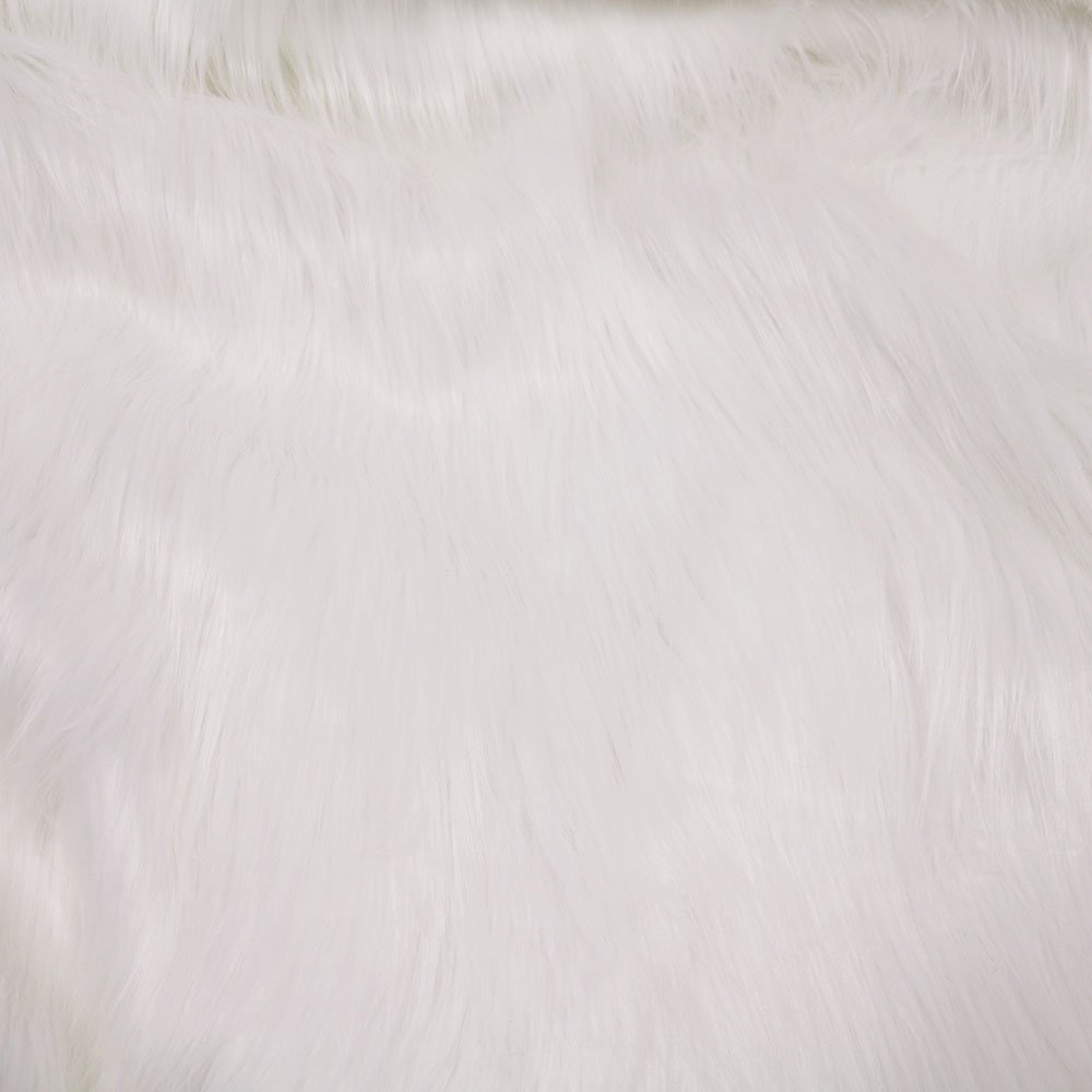 Gorillapels - Hvid - Imiteret pels, Kunstlæder, Stof