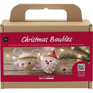 Mini DIY Kit juletrskugler - julemand og engel