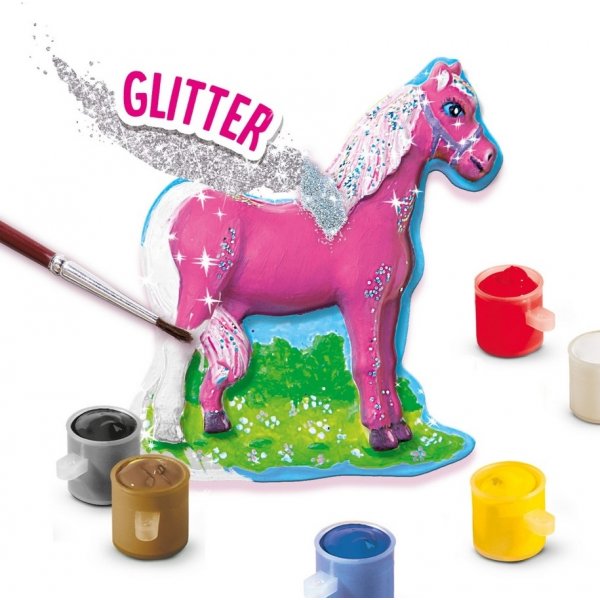 Gjut och måla hästar med glitter Gjut och måla hästar med glitter