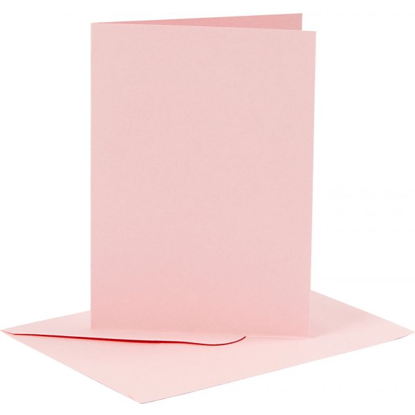 Kort och kuvert - rosa - 11,5 x 16,5 cm - 6 set Kort och kuvert - rosa - 11,5 x 16,5 cm - 6 set