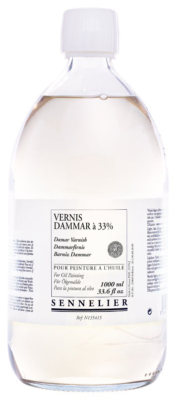 Oliemedium Sennelier 1 Liter - Dammar Varnish - Medium til oliemaling, Malermedium, Fernis og kunstner medier til kunstmaling