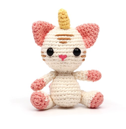 Virkningskit för amigurumi, enhörningskatt 15 cm Virkningskit för amigurumi, enhörningskatt 15 cm