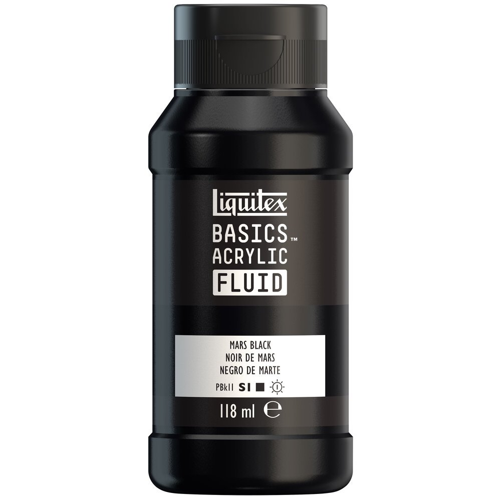 Akrylfärg - Liquitex Basics Fluid - 118ml - Mars Black - Akrylfärger, Konstnärsfärger