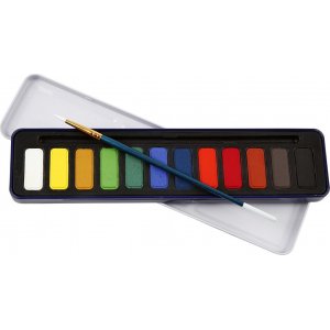 Akvarellsett - blandede farger - 12 stk