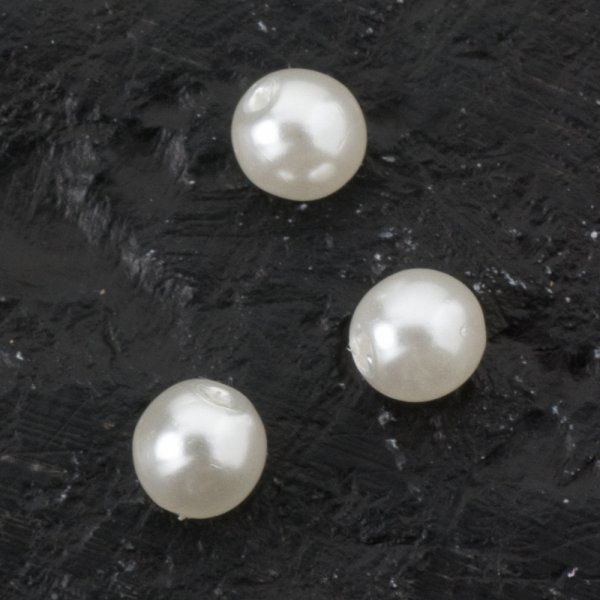 Glassvoksperler 4 mm Hvit - 60 stk