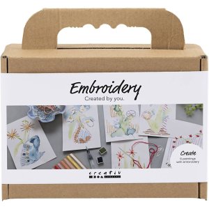 Mini DIY-sæt Broderi og akvarelmaling blandede farver Mini DIY-sæt Broderi og akvarelmaling blandede farver