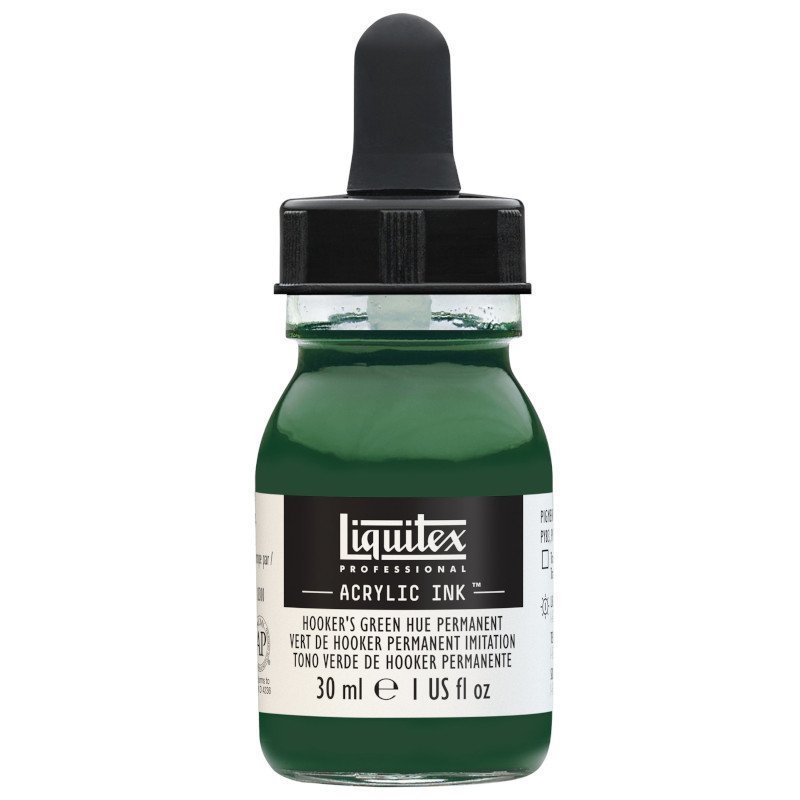 Akrylfärg - Liquitex Prof. Ink 30ml - Hooker s Green Hue Permanent - Akrylfärger, Konstnärsfärger