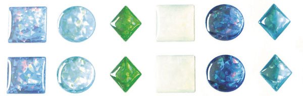 Epoxystickers i blandade blå och gröna nyanser, 12 mm, 78-pack Epoxystickers i blandade blå och gröna nyanser, 12 mm, 78-pack