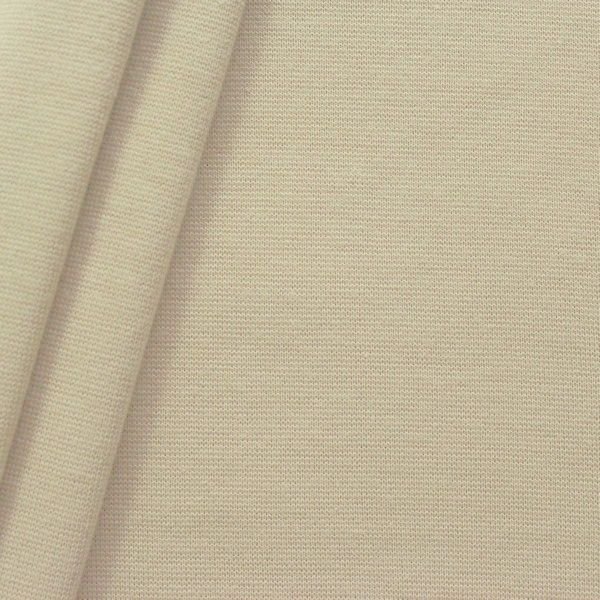 Ensfarvet bomuldsribstof - rør 35 cm - Beige - Manchet, Beklædningsstoffer, Stof