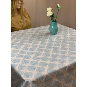 Vaxduk ljusbl� droppar 140 cm