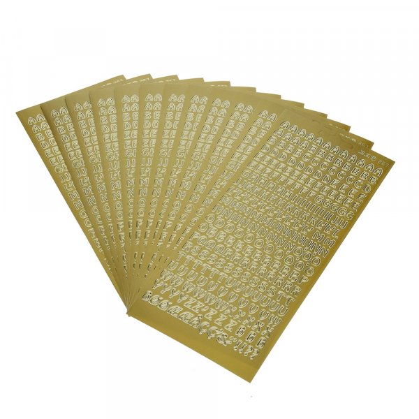 Hobbysticker 10 x 23 cm - guld Bokstver