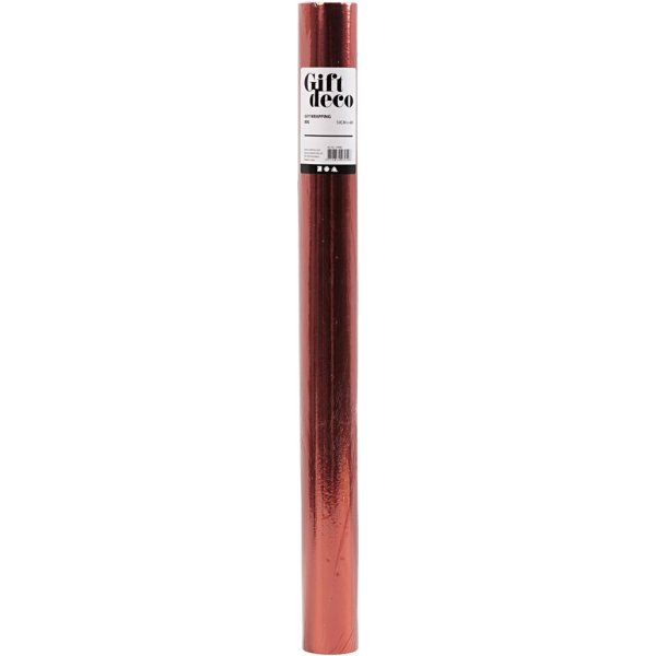 Presentpapper - metallic röd - 4 m Presentpapper - metallic röd - 4 m