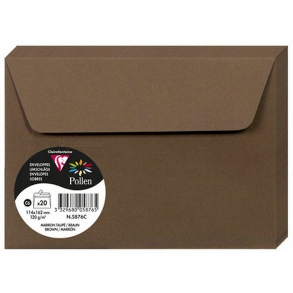 Pollen Kuvert 114x162 - 20-pack - Brun