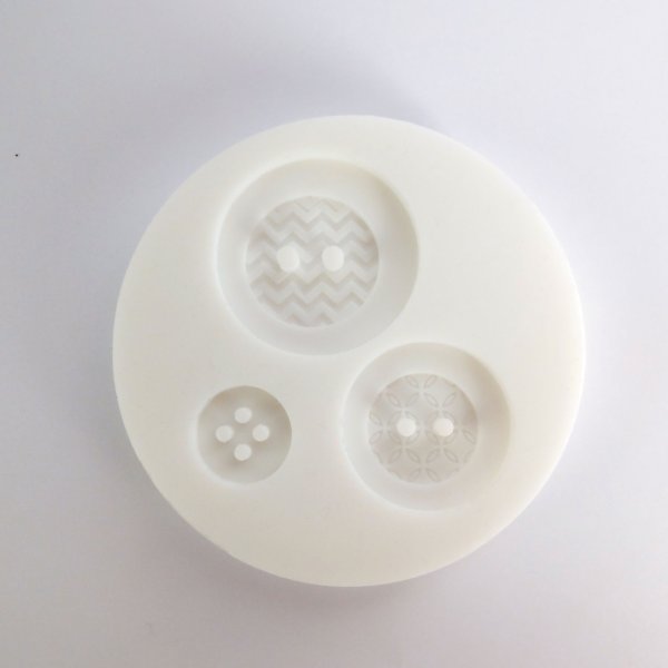 Mini silikonform - geometriska knappar Ø7 cm Mini silikonform - geometriska knappar Ø7 cm