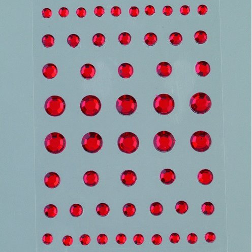 Rhinsten Akryl Selvklbende 4 5 6 8 mm - Rd 54-pak Rund