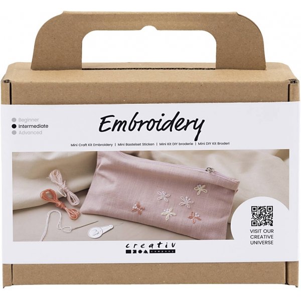 Mini DIY Kit Broderi - dusty rose - Kuvertväska Mini DIY Kit Broderi - dusty rose - Kuvertväska