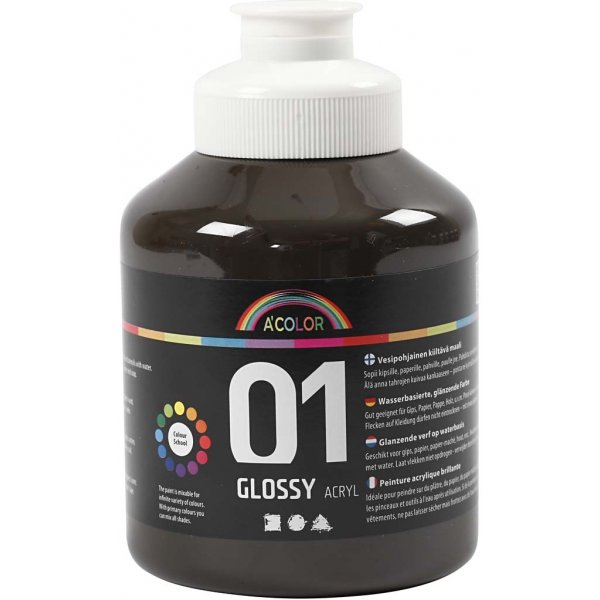 Skolfärg - Akryl - brun - blank - 500 ml Skolfärg - Akryl - brun - blank - 500 ml