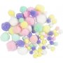 Pompoms - pastellfrger - glitter - 62 g