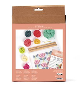 Broderikit med lotusblomma på canvas Broderikit med lotusblomma på canvas