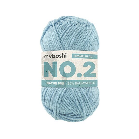 Myboshi No.2 - 50 g - Himmelblå - Myboshi garn, Garn, Strikke, hækle, knytte og væve