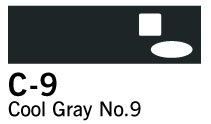 Copic Marker - C9 - Cool Grey Nr.9 - Tuschpenne, Penne, Penne, kridt & tusch