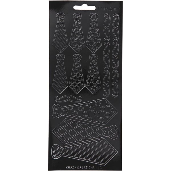 Klistermærker slips 10x23 cm sort - 1 ark Klistermærker slips 10x23 cm sort - 1 ark