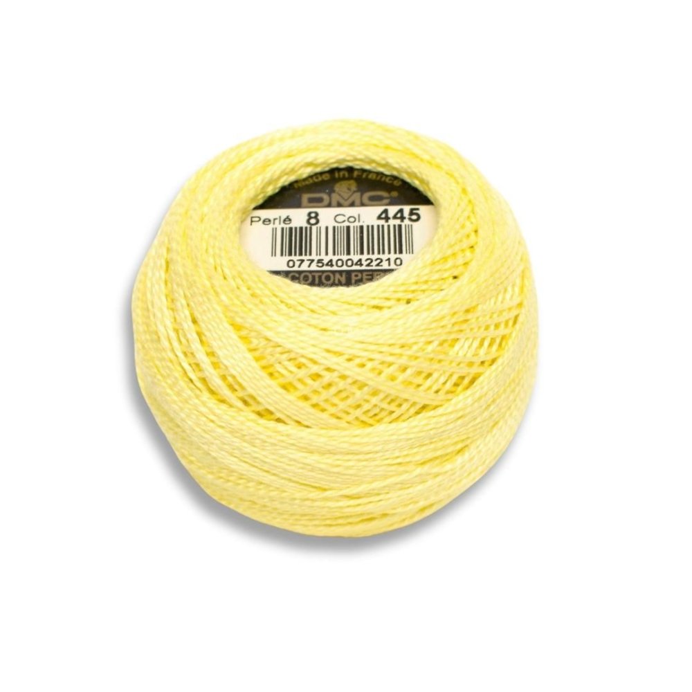DMC Pearl Cotton Art. 116/8, 445 Light Lemon - Broderigarn, Garn, Sticka & virka