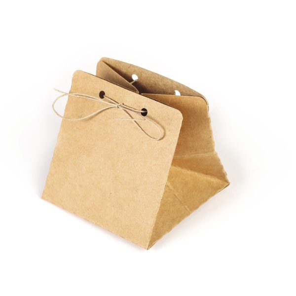 Presentaskar pungform kraft 7 x 7 cm - 6 st Presentaskar pungform kraft 7 x 7 cm - 6 st