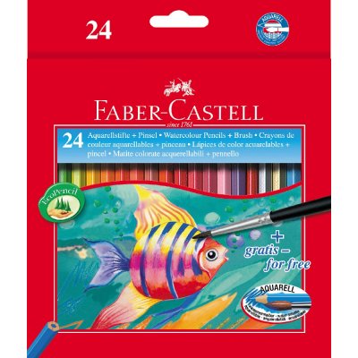Akvarellblyanter med pensel - 12 farger