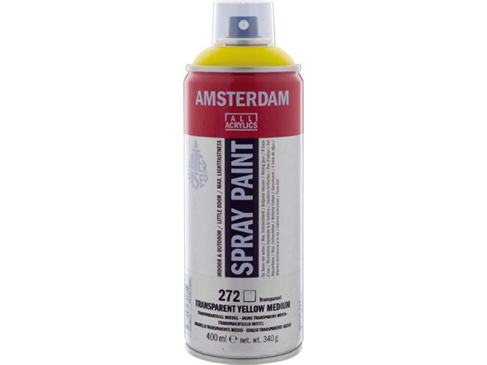 Amsterdam Spray 400 ml - Transp.Yellow Med - Spraydåser, Spraymaling, Hobbyfarve