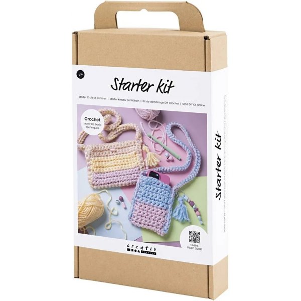 Start DIY Kit Virkning, mixade färger, Väskor Start DIY Kit Virkning, mixade färger, Väskor